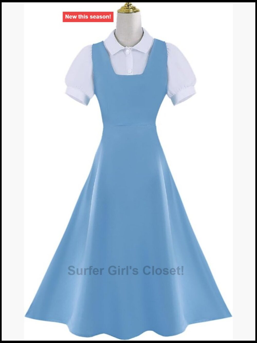 Women Cosplay Suspender Skirt Set with Shirt, Polyester, X-Large, Party Role